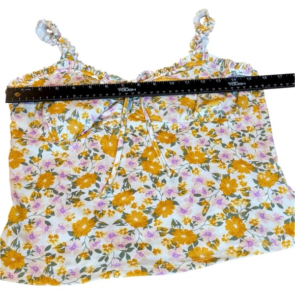 Derek Heart Floral Yellow &White Women Corset style Top ladies size L 2 for $30 - Picture 8 of 9